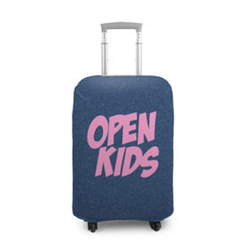 Чехол для чемодана 3D с принтом Open kids в Тюмени, 86% полиэфир, 14% спандекс | двустороннее нанесение принта, прорези для ручек и колес | всех | группа | интернет | кидс | круче | музыка | опен | ютуб