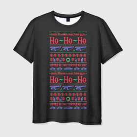 Мужская футболка 3D с принтом Новогодний свитер Крепкий орешек в Тюмени, 100% полиэфир | прямой крой, круглый вырез горловины, длина до линии бедер | 2017 | new year | крепкий | новогодний | орешек