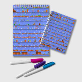 Блокнот с принтом Super Mario world в Тюмени, 100% бумага | 48 листов, плотность листов — 60 г/м2, плотность картонной обложки — 250 г/м2. Листы скреплены удобной пружинной спиралью. Цвет линий — светло-серый
 | nintendo | марио | нинтендо