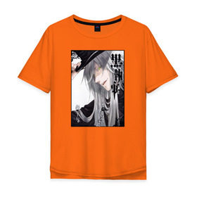 Мужская футболка хлопок Oversize с принтом Undertaker в Тюмени, 100% хлопок | свободный крой, круглый ворот, “спинка” длиннее передней части | Тематика изображения на принте: black_butler | kurositsuji | undertaker | гробовщик