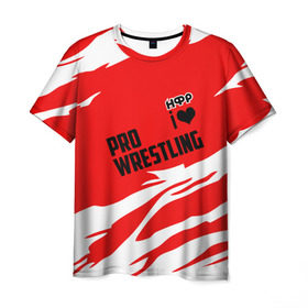 Мужская футболка 3D с принтом НФР: I Love Pro Wrestling в Тюмени, 100% полиэфир | прямой крой, круглый вырез горловины, длина до линии бедер | danger zone | iwf | wrestling | нфр | опасная зона | реслинг | рестлинг