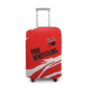 Чехол для чемодана 3D с принтом НФР: I Love Pro Wrestling в Тюмени, 86% полиэфир, 14% спандекс | двустороннее нанесение принта, прорези для ручек и колес | danger zone | iwf | wrestling | нфр | опасная зона | реслинг | рестлинг