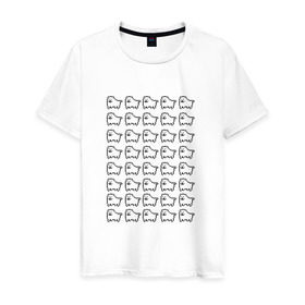 Мужская футболка хлопок с принтом Undertale doge в Тюмени, 100% хлопок | прямой крой, круглый вырез горловины, длина до линии бедер, слегка спущенное плечо. | Тематика изображения на принте: андертейл | подземелье | собака