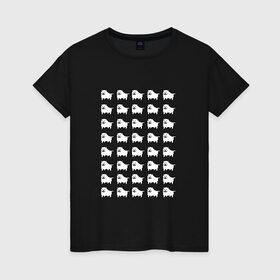 Женская футболка хлопок с принтом Undertale doge в Тюмени, 100% хлопок | прямой крой, круглый вырез горловины, длина до линии бедер, слегка спущенное плечо | андертейл | подземелье | собака