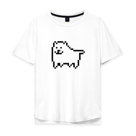 Мужская футболка хлопок Oversize с принтом Undertale game doge в Тюмени, 100% хлопок | свободный крой, круглый ворот, “спинка” длиннее передней части | dog | андертейл | подземелье | собака