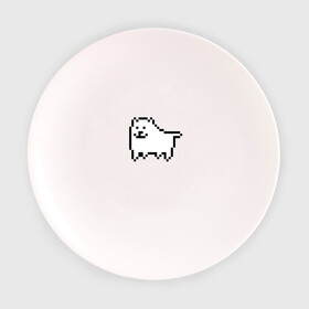 Тарелка 3D с принтом Undertale game  doge в Тюмени, фарфор | диаметр - 210 мм
диаметр для нанесения принта - 120 мм | dog | андертейл | подземелье | собака