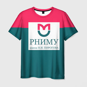 Мужская футболка 3D с принтом РНИМУ в Тюмени, 100% полиэфир | прямой крой, круглый вырез горловины, длина до линии бедер | врач | врачи | доктор | профессии | профессия | работа | хирург