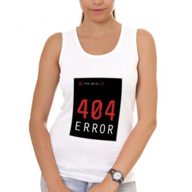 Женская майка хлопок с принтом 404 Error в Тюмени, 95% хлопок, 5% эластан |  | 404 | all | error | компьютер | красный | крест | мат | ошибка | помехи