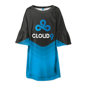 Детское платье 3D с принтом Cloud 9 Uniform в Тюмени, 100% полиэстер | прямой силуэт, чуть расширенный к низу. Круглая горловина, на рукавах — воланы | Тематика изображения на принте: counter strike | cs go | swat | terrorist | контр страйк | кс го | спецназ