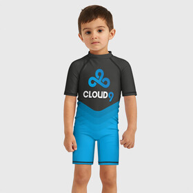 Детский купальный костюм 3D с принтом Cloud 9 Uniform в Тюмени, Полиэстер 85%, Спандекс 15% | застежка на молнии на спине | counter strike | cs go | swat | terrorist | контр страйк | кс го | спецназ