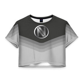 Женская футболка 3D укороченная с принтом EnVyUs Uniform в Тюмени, 100% полиэстер | круглая горловина, длина футболки до линии талии, рукава с отворотами | 