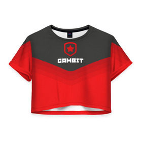 Женская футболка 3D укороченная с принтом Gambit Gaming Uniform в Тюмени, 100% полиэстер | круглая горловина, длина футболки до линии талии, рукава с отворотами | counter strike | cs go | gambit | swat | terrorist | гамбит | контр страйк | кс го | спецназ
