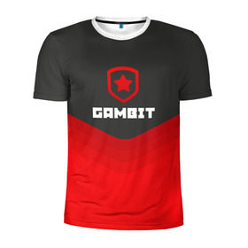 Мужская футболка 3D спортивная с принтом Gambit Gaming Uniform в Тюмени, 100% полиэстер с улучшенными характеристиками | приталенный силуэт, круглая горловина, широкие плечи, сужается к линии бедра | counter strike | cs go | gambit | swat | terrorist | гамбит | контр страйк | кс го | спецназ