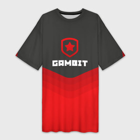 Платье-футболка 3D с принтом Gambit Gaming Uniform в Тюмени,  |  | counter strike | cs go | gambit | swat | terrorist | гамбит | контр страйк | кс го | спецназ