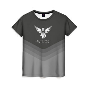 Женская футболка 3D с принтом Wings Uniform в Тюмени, 100% полиэфир ( синтетическое хлопкоподобное полотно) | прямой крой, круглый вырез горловины, длина до линии бедер | 