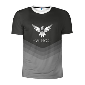 Мужская футболка 3D спортивная с принтом Wings Uniform в Тюмени, 100% полиэстер с улучшенными характеристиками | приталенный силуэт, круглая горловина, широкие плечи, сужается к линии бедра | 