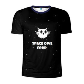Мужская футболка 3D спортивная с принтом Космическая сова в Тюмени, 100% полиэстер с улучшенными характеристиками | приталенный силуэт, круглая горловина, широкие плечи, сужается к линии бедра | астрономия звезды космос сова