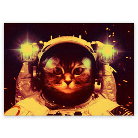 Поздравительная открытка с принтом Кот космонавт в Тюмени, 100% бумага | плотность бумаги 280 г/м2, матовая, на обратной стороне линовка и место для марки
 | Тематика изображения на принте: скафандр