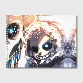 Альбом для рисования с принтом Sans and snow в Тюмени, 100% бумага
 | матовая бумага, плотность 200 мг. | Тематика изображения на принте: sans | андертейл | подземелье | санс