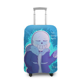 Чехол для чемодана 3D с принтом winter Sans в Тюмени, 86% полиэфир, 14% спандекс | двустороннее нанесение принта, прорези для ручек и колес | sans | андертейл | подземелье | санс