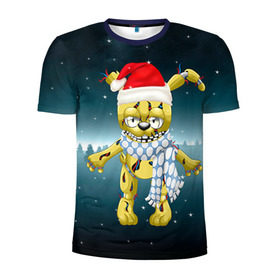 Мужская футболка 3D спортивная с принтом Five Nights At Freddy`s в Тюмени, 100% полиэстер с улучшенными характеристиками | приталенный силуэт, круглая горловина, широкие плечи, сужается к линии бедра | fnaf | freddy | бонни | медведь | мишка | фнаф | фокси | фредди