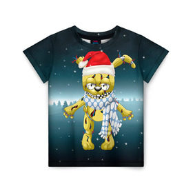 Детская футболка 3D с принтом Five Nights At Freddy`s в Тюмени, 100% гипоаллергенный полиэфир | прямой крой, круглый вырез горловины, длина до линии бедер, чуть спущенное плечо, ткань немного тянется | Тематика изображения на принте: fnaf | freddy | бонни | медведь | мишка | фнаф | фокси | фредди