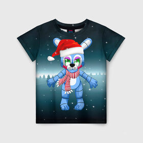 Детская футболка 3D с принтом Five Nights At Freddy`s в Тюмени, 100% гипоаллергенный полиэфир | прямой крой, круглый вырез горловины, длина до линии бедер, чуть спущенное плечо, ткань немного тянется | fnaf | freddy | бонни | медведь | мишка | фнаф | фокси | фредди