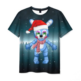 Мужская футболка 3D с принтом Five Nights At Freddy`s в Тюмени, 100% полиэфир | прямой крой, круглый вырез горловины, длина до линии бедер | fnaf | freddy | бонни | медведь | мишка | фнаф | фокси | фредди