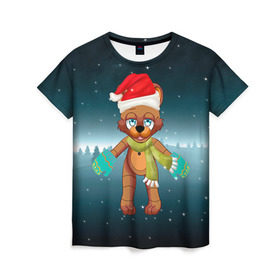 Женская футболка 3D с принтом Five Nights At Freddy`s в Тюмени, 100% полиэфир ( синтетическое хлопкоподобное полотно) | прямой крой, круглый вырез горловины, длина до линии бедер | fnaf | freddy | бонни | медведь | мишка | фнаф | фокси | фредди