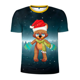 Мужская футболка 3D спортивная с принтом Five Nights At Freddy`s в Тюмени, 100% полиэстер с улучшенными характеристиками | приталенный силуэт, круглая горловина, широкие плечи, сужается к линии бедра | fnaf | freddy | бонни | медведь | мишка | фнаф | фокси | фредди