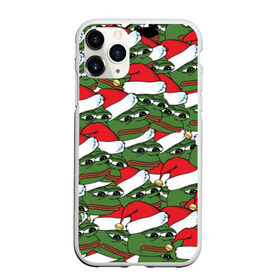 Чехол для iPhone 11 Pro матовый с принтом Sad frog new year в Тюмени, Силикон |  | Тематика изображения на принте: грустная | дед мороз | лягушка | пепе | санта