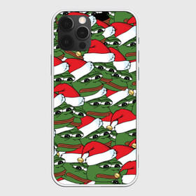 Чехол для iPhone 12 Pro с принтом Sad frog new year в Тюмени, силикон | область печати: задняя сторона чехла, без боковых панелей | Тематика изображения на принте: грустная | дед мороз | лягушка | пепе | санта