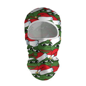 Балаклава 3D с принтом Sad frog new year в Тюмени, 100% полиэстер, ткань с особыми свойствами — Activecool | плотность 150–180 г/м2; хорошо тянется, но при этом сохраняет форму. Закрывает шею, вокруг отверстия для глаз кайма. Единый размер | грустная | дед мороз | лягушка | пепе | санта