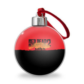 Ёлочный шар с принтом Red Dead Redemption 2 в Тюмени, Пластик | Диаметр: 77 мм | Тематика изображения на принте: rdr | rdr2 | red dead redemption 2 | rockstar | дикий запад | ковбои