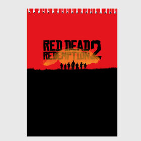 Скетчбук с принтом Red Dead Redemption 2 в Тюмени, 100% бумага
 | 48 листов, плотность листов — 100 г/м2, плотность картонной обложки — 250 г/м2. Листы скреплены сверху удобной пружинной спиралью | rdr | rdr2 | red dead redemption 2 | rockstar | дикий запад | ковбои