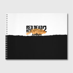 Альбом для рисования с принтом Red Dead Redemption 2 в Тюмени, 100% бумага
 | матовая бумага, плотность 200 мг. | rdr | rdr2 | red dead redemption 2 | rockstar | дикий запад | ковбои