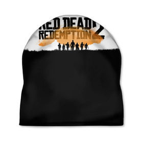 Шапка 3D с принтом Red Dead Redemption 2 в Тюмени, 100% полиэстер | универсальный размер, печать по всей поверхности изделия | rdr | rdr2 | red dead redemption 2 | rockstar | дикий запад | ковбои