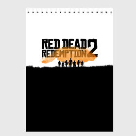 Скетчбук с принтом Red Dead Redemption 2 в Тюмени, 100% бумага
 | 48 листов, плотность листов — 100 г/м2, плотность картонной обложки — 250 г/м2. Листы скреплены сверху удобной пружинной спиралью | rdr | rdr2 | red dead redemption 2 | rockstar | дикий запад | ковбои