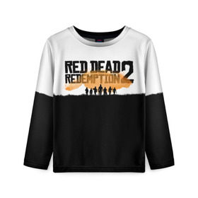 Детский лонгслив 3D с принтом Red Dead Redemption 2 в Тюмени, 100% полиэстер | длинные рукава, круглый вырез горловины, полуприлегающий силуэт
 | rdr | rdr2 | red dead redemption 2 | rockstar | дикий запад | ковбои