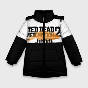 Зимняя куртка для девочек 3D с принтом Red Dead Redemption 2 в Тюмени, ткань верха — 100% полиэстер; подклад — 100% полиэстер, утеплитель — 100% полиэстер. | длина ниже бедра, удлиненная спинка, воротник стойка и отстегивающийся капюшон. Есть боковые карманы с листочкой на кнопках, утяжки по низу изделия и внутренний карман на молнии. 

Предусмотрены светоотражающий принт на спинке, радужный светоотражающий элемент на пуллере молнии и на резинке для утяжки. | rdr | rdr2 | red dead redemption 2 | rockstar | дикий запад | ковбои