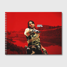 Альбом для рисования с принтом Red Dead Redemption в Тюмени, 100% бумага
 | матовая бумага, плотность 200 мг. | rdr | rdr2 | red dead redemption 2 | rockstar | дикий запад | ковбои