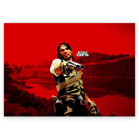 Поздравительная открытка с принтом Red Dead Redemption в Тюмени, 100% бумага | плотность бумаги 280 г/м2, матовая, на обратной стороне линовка и место для марки
 | rdr | rdr2 | red dead redemption 2 | rockstar | дикий запад | ковбои
