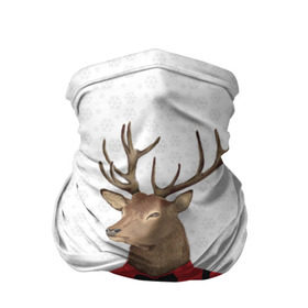 Бандана-труба 3D с принтом Christmas Deer в Тюмени, 100% полиэстер, ткань с особыми свойствами — Activecool | плотность 150‒180 г/м2; хорошо тянется, но сохраняет форму | new year | олень | рождество | роза | снег | узор