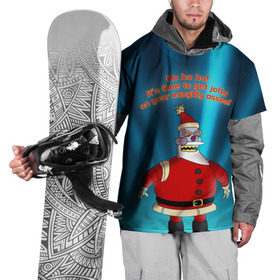 Накидка на куртку 3D с принтом Робот Санта в Тюмени, 100% полиэстер |  | futurama | зима | мультфильм | новый год | рождество | футурама