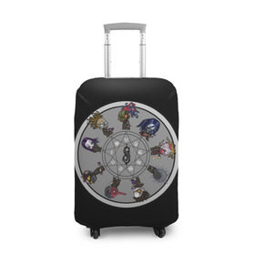 Чехол для чемодана 3D с принтом Slipknot в Тюмени, 86% полиэфир, 14% спандекс | двустороннее нанесение принта, прорези для ручек и колес | 