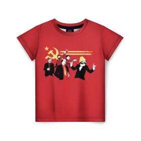 Детская футболка 3D с принтом Back in the USSR в Тюмени, 100% гипоаллергенный полиэфир | прямой крой, круглый вырез горловины, длина до линии бедер, чуть спущенное плечо, ткань немного тянется | гевара | ленин | ретро | советский | союз | ссср | сталин | че