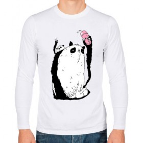 Мужской лонгслив хлопок с принтом panda в Тюмени, 100% хлопок |  | Тематика изображения на принте: dd | drop dead | dropdead | milk | milkshake | panda | tmblr | tumbler
