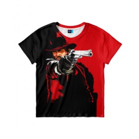 Детская футболка 3D с принтом Стрелок в Тюмени, 100% гипоаллергенный полиэфир | прямой крой, круглый вырез горловины, длина до линии бедер, чуть спущенное плечо, ткань немного тянется | выстрел | ковбой | оружие | пистолет | револьвер | силовые структуры | стрелять