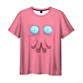 Мужская футболка 3D с принтом Доктор Зойдберг в Тюмени, 100% полиэфир | прямой крой, круглый вырез горловины, длина до линии бедер | Тематика изображения на принте: будущее | врач | краб | лицо | розовый | фантастика | футурама | щупальца