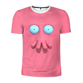 Мужская футболка 3D спортивная с принтом Доктор Зойдберг в Тюмени, 100% полиэстер с улучшенными характеристиками | приталенный силуэт, круглая горловина, широкие плечи, сужается к линии бедра | будущее | врач | краб | лицо | розовый | фантастика | футурама | щупальца